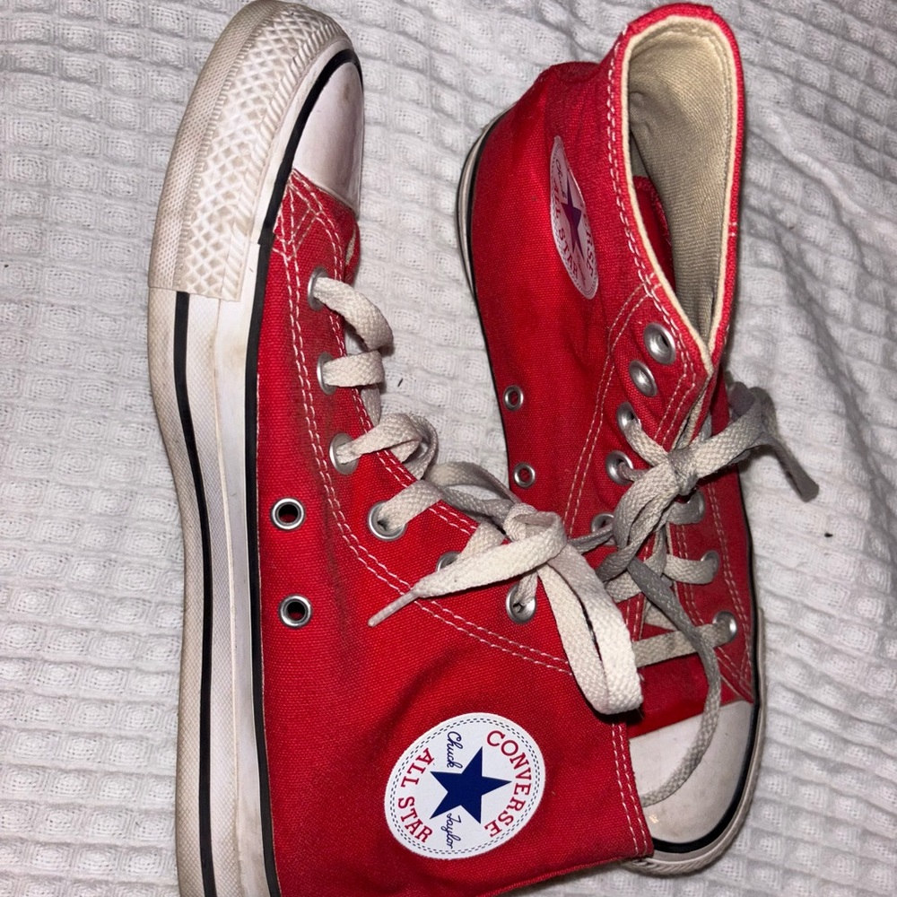Converse Red Canvas High-Top Sneakers